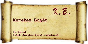 Kerekes Bogát névjegykártya